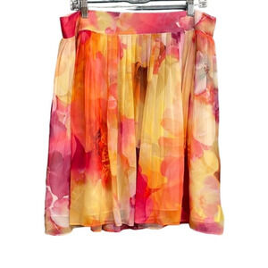 New Colorful Liz‎ Claiborne Petite Floral Pleated Skirt Size 14P